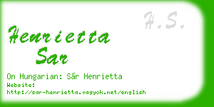 henrietta sar business card
